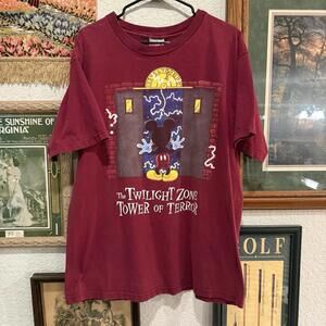 Vintage 90s Disney Designs Twilight Zone Tower Of Terror Mens Shirt Size Mens XL